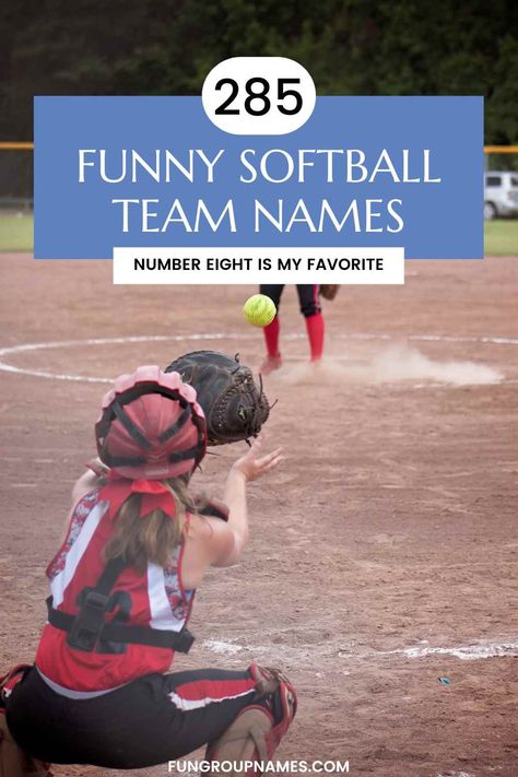 Explore 285+ funny softball team names in our ultimate guide. Perfect for adding fun and humor to your game! Find the ideal name today. Softball Team Mom, Softball Team Names, Softball Funny, Top 20 Funniest, Slow Pitch Softball, Team Mom, Softball Team, Funny Names, Pop Culture References