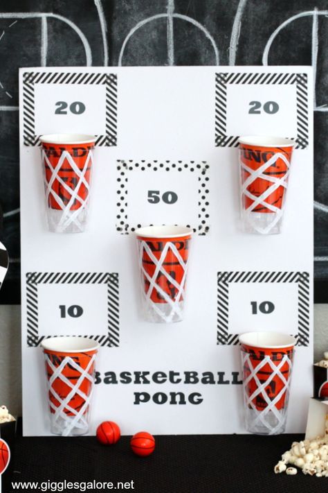 Aktiviti Tadika, March Madness Basketball, Backyard Party Games, Anniversary Party Games, Sleepover Party Games, Sports Theme Birthday, Ball Birthday Parties, Basketball Party, Basketball Birthday