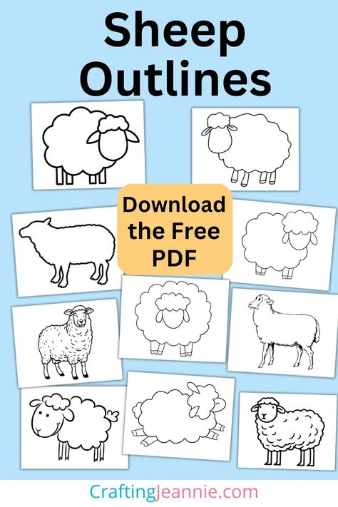 Sheep Outline Draw Sheep Easy, Lamb Coloring Pages Free Printable, Mary Had A Little Lamb Craft Preschool, Sheep Pattern Printable, Sheep Preschool Craft, Sheep Crafts For Toddlers, Lamb Crafts For Preschoolers, Lost Sheep Activity, Lost Sheep Crafts For Kids