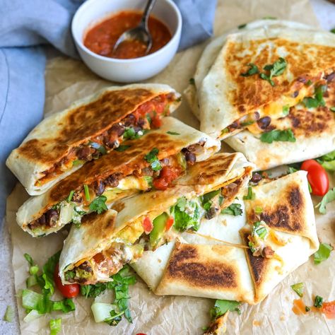 Black Bean Crunch Wrap Supreme - Sailor Bailey Bean Crunch Wrap Supreme, Black Bean Crunch Wrap, Easy Vegetarian Lunch Ideas, Vegetarian Lunch Ideas For Work, Crunch Wrap Supreme Recipe, Vegetarian Lunch Ideas, Sailor Bailey, Lunch Ideas For Work, Crunch Wrap