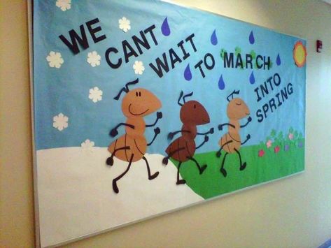 31 Eye-Catching Spring Bulletin Board Ideas For Your Classroom in 2021 March Bulletin Board Ideas, Hallway Bulletin Boards, March Bulletin Board, Door Bulletin Boards, Work Bulletin Boards, Spring Bulletin, Winter Bulletin Boards, Spring Bulletin Boards, Spring Classroom