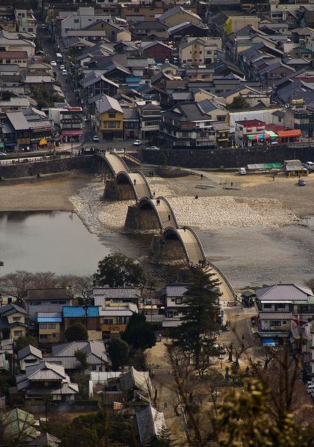 Kintaikyo Bridge, Yamaguchi, Japan | Kintai bridge Iwakuni,  Yamaguchi Prefecture, Japan via flickr Ha'penny Bridge, Kintaikyo Bridge, The Japanese Footbridge, Japanese Traditional Architecture, Three Natural Bridges China, Japanese Footbridge Monet, Landscape And Urbanism Architecture, Dangerous Roads, Japan Photography