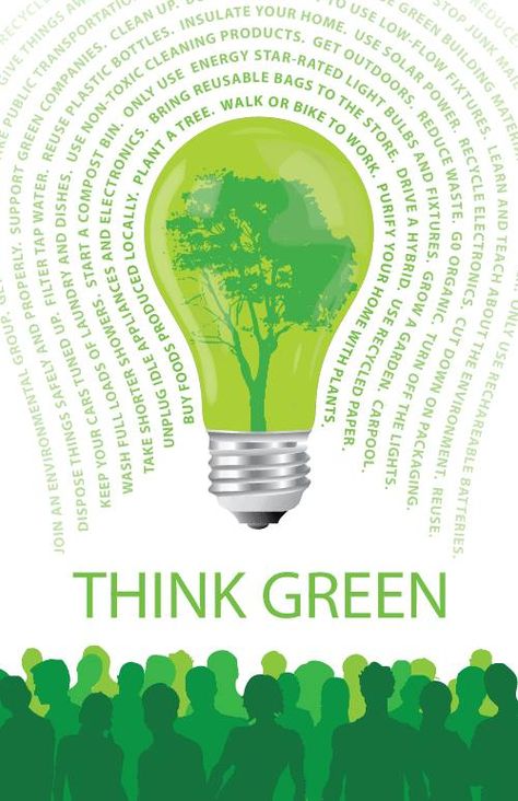 Think Green! Green Advertising, Green Posters, Green Marketing, Poster Green, Green Poster, Ad Ideas, Bottle Ideas, Typographic Poster, Art Poster Design