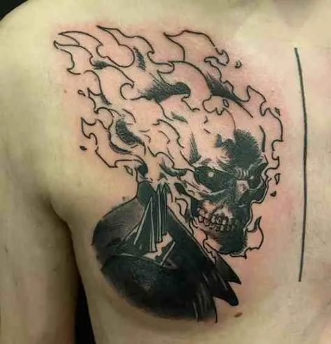 Ghost Rider Tattoo Ideas, Ghost Rider Tattoo Design, Tweety Bird Tattoo, Hey Tattoo, Animated Tattoos, Rider Tattoo, Tattoo Ghost, Ghost Rider Tattoo, Tweety Bird Drawing