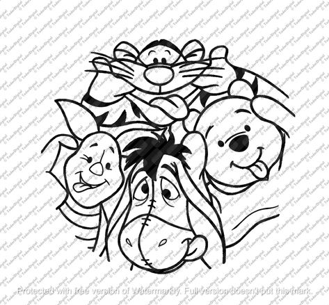 Disney Characters Svg, Winnie The Pooh Clipart, Winnie The Pooh Svg, Pooh Svg, Winnie The Pooh Drawing, Winnie The Pooh And Friends, Disney Silhouettes, Pooh And Friends, Svg Bundles