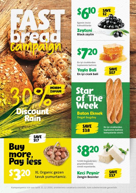 Supermarket Offer Poster, Grocery Catalogue Design, Price Design Layout, Grocery List Design, Supermarket Graphic Design, Supermarket Poster Design, Supermarket Branding, Supermarket Flyer, Cheese Boutique