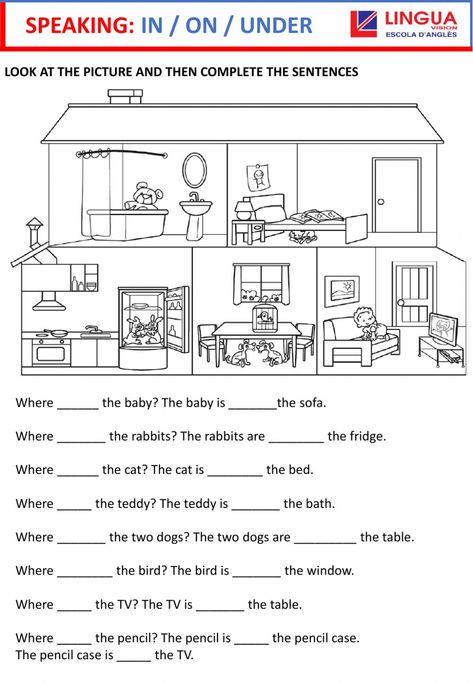 Preposition In On Under Worksheet, My House Worksheet For Grade 1, In On Under Worksheet For Kids, In On Under, Preposition Of Place Worksheet, In On Under Worksheet, Preposition Of Place, In On At, Struktur Teks