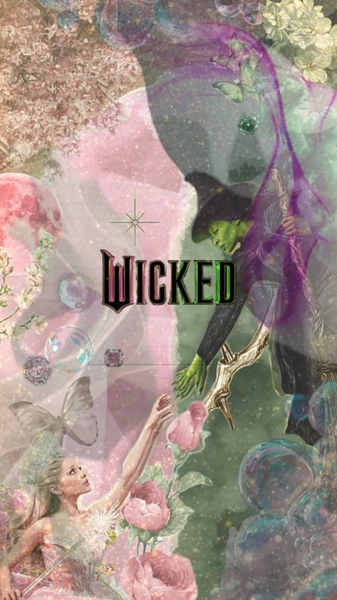 Wicked 🧙‍♀️👸 #wicked #wickedthemusical #arianagrande Wicked Movie 2024 Wallpaper, Wicked Musical Background, Wicked Matching Wallpaper, Wicked Collage Wallpaper, Wicked Christmas Wallpaper, Wicked Phone Background, Wicked Screensaver, Wicked Wallpaper Ipad, Wicked Background Aesthetic