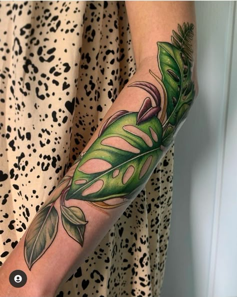 Earth Lover Tattoo, Plant Tattoo Ideas, Tropical Flower Tattoos, Botanical Tattoo Design, Men Flower Tattoo, Green Tattoos, Mother Nature Tattoos, Flower Tattoo Ideas, Floral Tattoo Sleeve