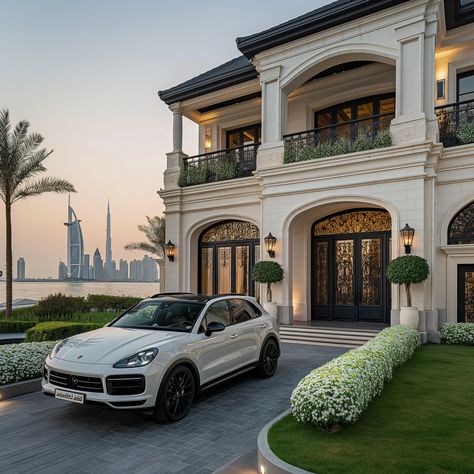 Dubai Luxury Mansion :: Behance Dubai Mansions, Mansions Design, Barn Conversion Exterior, Interior Architecture Portfolio, Black Villa, Lake Houses Exterior, Dubai Aesthetic, Mansion Designs, Dubai Luxury