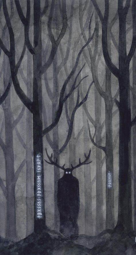 Woods Drawing Forests, Creepy Forest Drawing, Rusty Lake Wallpaper, Watercolor Art Dark, Creepy Woods, Rusty Lake, Watercolor Dark, Classical Paintings, Whatsapp Wallpapers Hd