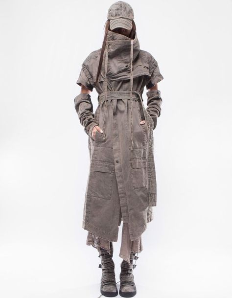 Desert Clothes, Desert Clothing, Dystopian Fashion, Apocalyptic Fashion, Summer Coats, Functional Clothing, Concept Clothing, Futuristic Fashion, Hooded Vest