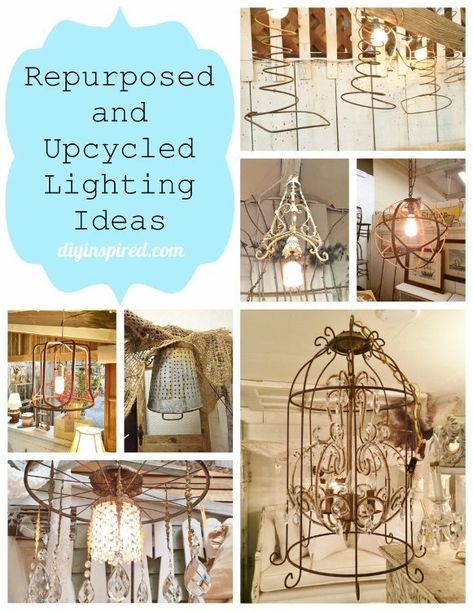 Upcycling and Repurposing Ideas for lighting Diy Chandelier Ideas, Diy Chandeliers, Refurbished Table, Upcycled Lighting, Old Chandelier, Solar Light Crafts, Repurposing Ideas, Repurposed Lamp, Lighting Diy