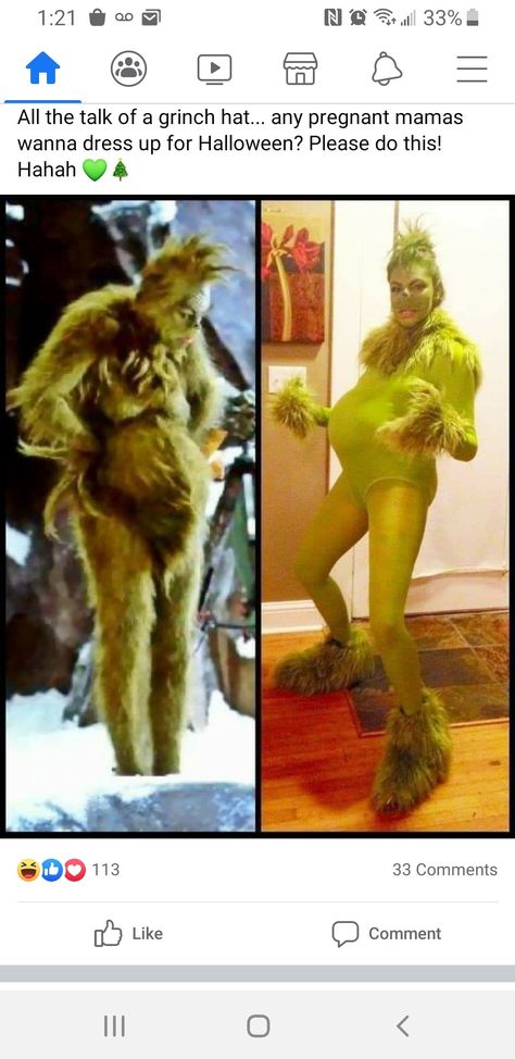 Grinch Costumes, Pregnant Halloween Costumes, Pregnant Halloween, Cute Halloween Costumes, Halloween Make, Couple Halloween, Some Funny Jokes, Hysterically Funny, Couple Halloween Costumes