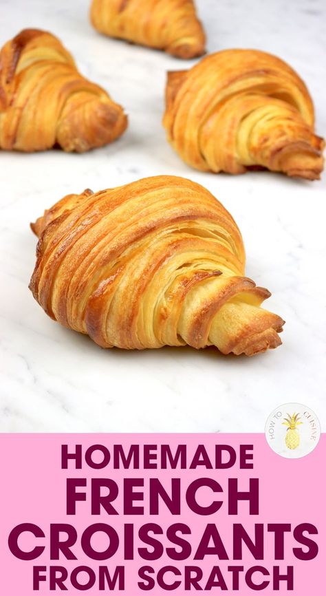 Croissant Recipe Videos, French Croissant Recipe, Make Croissants, French Croissants, French Croissant, Homemade Croissants, Croissant Recipe, A Chef, Perfect Breakfast