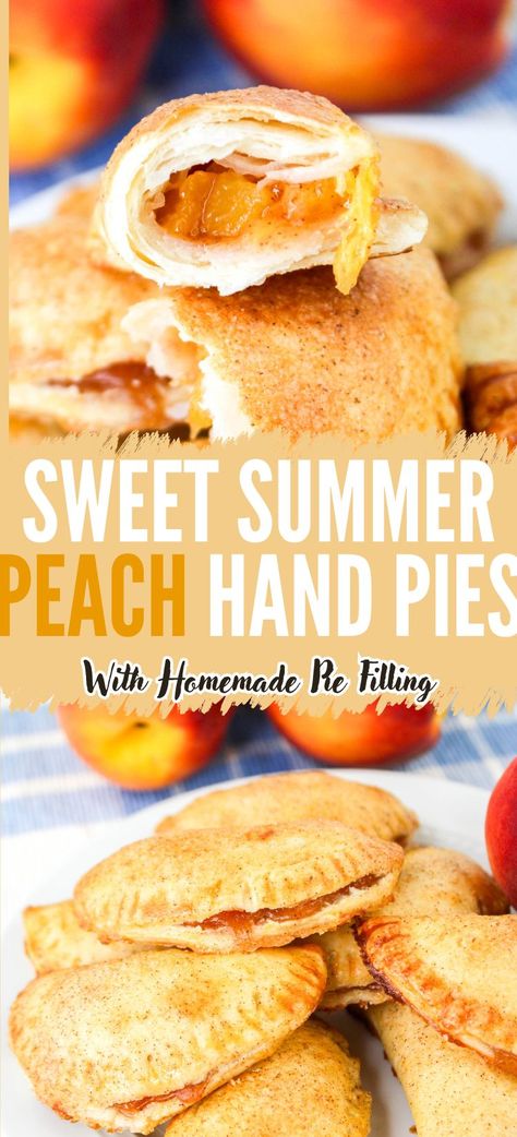 Easy Peach Hand Pie Recipe Hand Pie Crust, Hand Pie Crust Recipe, Peach Turnovers, Peach Hand Pies, Mini Peach Pies, Peach Filling, Peach Pork Chops, Peach Pie Filling, Summer Pie