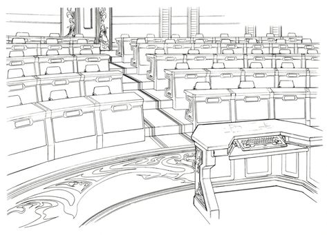 Academy Building, Lecture Hall, Art Final, Perspective Drawing Lessons, Final Fantasy Artwork, Lectures Hall, Hampi, Interior Sketch, Perspective Art