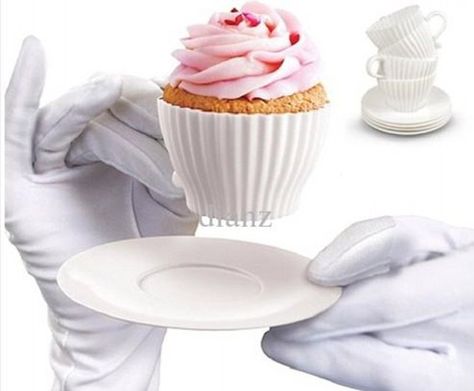 Girly girl: A more refined take are the Afternoon Tea molds, which also come with saucers Tea Cup Cupcakes, Silicone Cupcake Molds, Silicone Muffin Cups, Tea Cup Cake, Afternoon Tea Party, Cupcake Pans, Cupcake Mold, Muffin Cake, Silicone Molds Baking