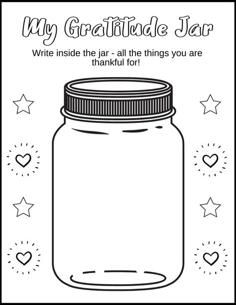 Gratitude Jar Worksheet Jar Worksheet, Thankful Jar, Icebreaker Games For Kids, Work Team Building Activities, Gratitude Crafts, Jar Image, Self Esteem Activities, Gratitude Jar, Gratitude Activities