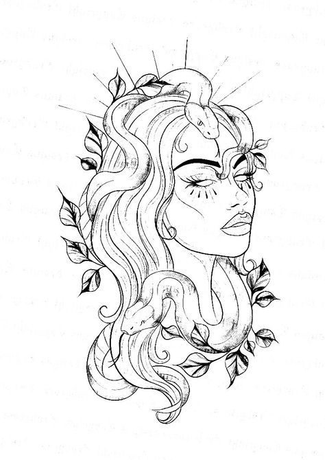 Small Tattoo Template, Medusa Tattoo Outline, Aphrodite Tattoo Design, Aphrodite Goddess Tattoo, Greek Goddess Tattoo, Illusion Tattoo, Tattoo Tiktok, Aphrodite Tattoo, Illusion Tattoos