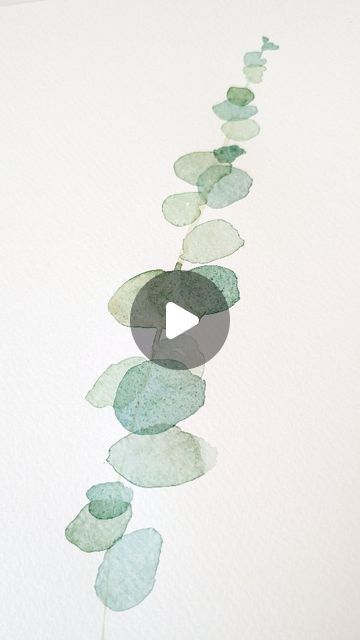 Simple Watercolor Leaves, Botanical Watercolor Illustration, Watercolor Frame Border, Eucalyptus Art, Eucalyptus Watercolor, Watercolor Eucalyptus, Watercolor Video, Ink Drawings, Watercolor Leaves