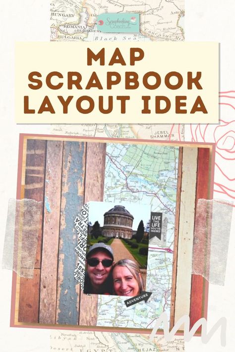 Travel Scrapbook Pages Ideas Photo Layouts, Italy Scrapbook Layouts, Map Scrapbook, Scrapbook Tips, Scrapbooking Layouts Travel, Travel Scrapbook Pages, Map Layout, Road Trip Map, Page Maps