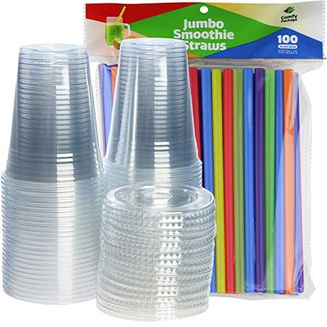 Cake Slice Packaging, Plastic Cup With Straw, Boutique Patisserie, Smoothie Cups, Small Gifts For Women, Clear Plastic Cups, Smoothie Straw, Tea Ideas, Clear Cups