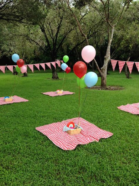 Olivia's Teddy Bears' Picnic 1st Birthday Party | CatchMyParty.com Picnic Birthday Party Ideas, Summer Party Inspiration, Teddy Bear Picnic Birthday Party, Teddy Bear Birthday Party, Teddy Bears Picnic, Picnic Birthday Party, Kids Picnic, Teddy Bear Party, Picnic Theme