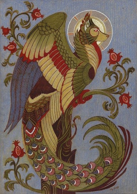 Simurgh in persian mythology and literature is a benevolent, mythical bird. It is sometimes equated with other mythological birds such as the phoenix and the humā. The figure can be found in all periods of Iranian art and literature and is also evident in the iconography of Georgia, medieval Armenia, the Eastern Roman Empire, and other regions that were within the realm of Persian cultural influence. The simurgh is depicted as a winged creature in the shape of a bird, gigantic enough to carry... Persian Mythology, Mythical Bird, Mythical Birds, Ipad Snap, Mythology Art, Mythological Creatures, Medieval Art, Creature Design, Creature Art