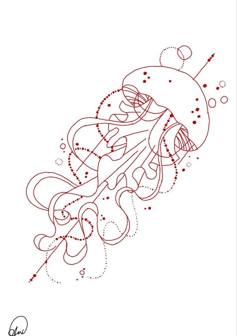 Jellyfish #tattoo #art #jellyfish #tattooed Jellyfish Drawing Tattoo, Jellyfish Wrap Around Tattoo, Jellyfish Geometric Tattoo, Red Ink Jellyfish Tattoo, Jellyfish Stomach Tattoo, Single Line Jellyfish Tattoo, Jellyfish Wrapped Around Arm Tattoo, Cartoon Jellyfish Tattoo, Space Jellyfish Tattoo