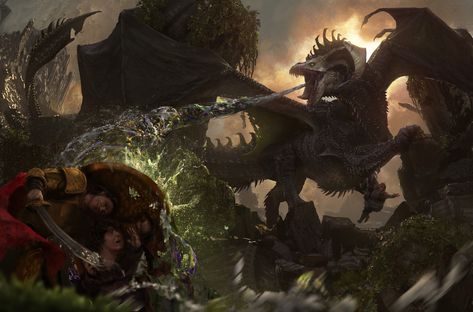 ArtStation - Dungeons & Dragons: Black Dragon, Campbell White Dnd Black Dragon, Black Dragon Dnd, Black Dragon Art, Dnd Artwork, Dragon Dnd, Fantasy Wallpaper, Mtg Art, Dnd Dragons, Dragon Sketch