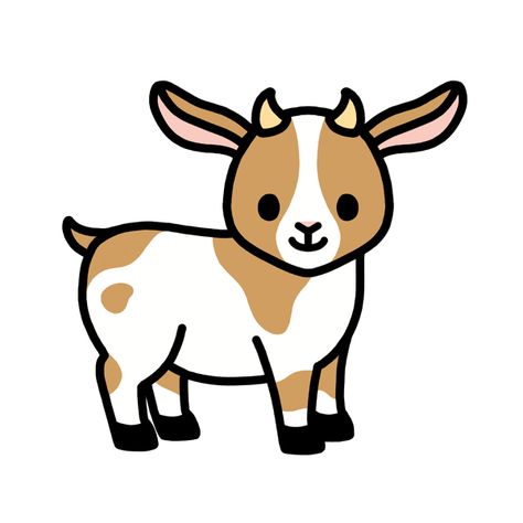 Cute goat Goat Sticker, Goat Paintings, Cute Goat, Mini Toile, Goat Art, Cute Goats, Pop Stickers, Desen Anime, Cute Kawaii Animals