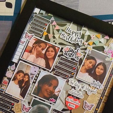 “Let’s frame your joy and happiness” - with these beautiful glass and acrylic frames😍💖 FOLLOW @grafters.choice for more #photoframe #acrylicframe #glassframes #handmade #aesthetics #giftideas #instagood #fyp #smallbusiness #woodenframes #collage #giftshop Happy Birthday Collage Frame, Photo Collage Frame Ideas For Birthday, Photo Frames Ideas Handmade, Handmade Collage Ideas, Deep Frame Box Ideas, Photo Frame Ideas Handmade Easy, Photo Frame Diy Craft, Birthday Card Ideas With Photos, Photo Frame Design Ideas