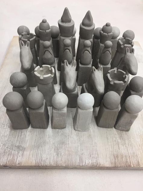 Handmade Clay Chess Set, Pottery Chess Pieces, Clay Chess Pieces Diy, Polymer Clay Chess Set, Ceramic Chess Pieces, Pottery Chess Set, Clay Chess Board, Clay Chess Pieces, Ceramic Games