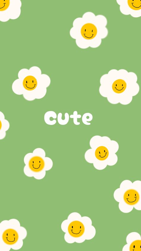 Daisy Smiley Face, Smiley Face Wallpaper, Face Wallpaper, Dominic Cooper, Green Daisy, Green Pastel, Face Aesthetic, Cute Wallpaper, Smiley Faces