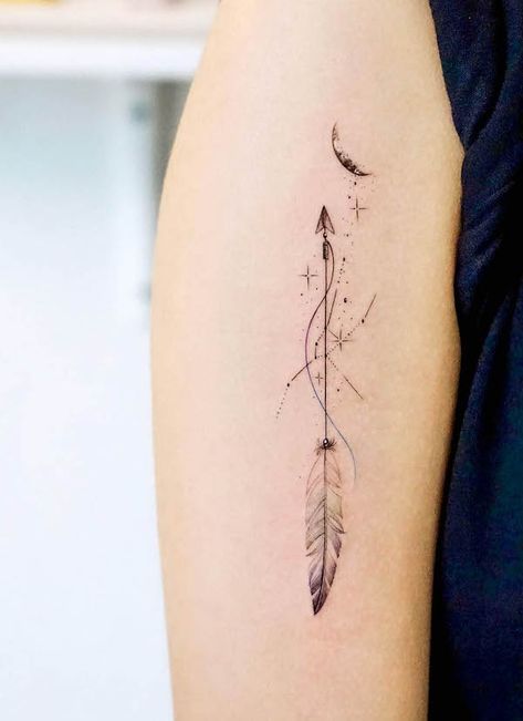 52 Gorgeous Taurus Tattoos with Meaning - Our Mindful Life Pretty Arrow Tattoos For Women, Minimalist Arrow Tattoo, Kindness Tattoo, Tattoos Arrow, Arrow Tattoo Ideas, Feather Arrow Tattoo, Meaning Of Arrow Tattoo, Arrow Tattoos For Women, Taurus Tattoo