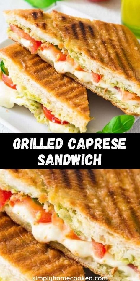 Vegetarian Panini, Panini Press Recipes, Caprese Sandwiches, Caprese Sandwich Recipe, Caprese Panini, Ensalada Caprese, Sandwhich Recipes, Caprese Sandwich, Best Sandwich Recipes