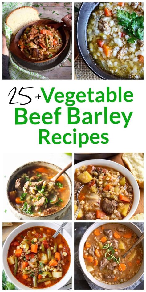 25+ Hearty Vegetable Beef Barley Soup Recipes Vegetable Beef Barley Soup Recipe, Vegetable Beef And Barley Soup, Pearled Barley Recipes, Bean And Barley Soup Recipe, Beef Barley Vegetable Soup, Vegetable Beef Barley Soup, Best Vegetable Soup Recipe, Made From Scratch Recipes, Beef And Barley Soup