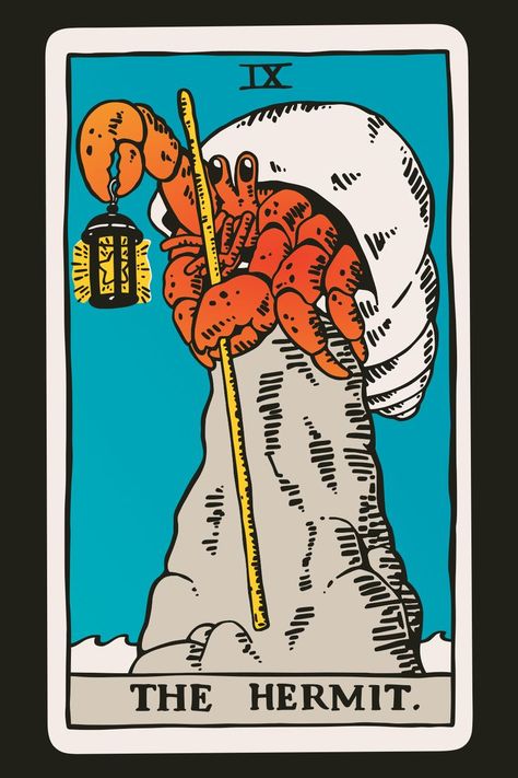 This tarot card represents introspection on a solitary beach 🦀🐚 #tarot #hermitcrab #thehermit #illustration #drawing #doodle #art #tshirt #sticker #cute #funny #digitalart #redbubble #humor #obinsun Crab Illustration, Tshirt Sticker, Crab Tattoo, Jack Russell Terrier Puppies, Crab Art, Art Tshirt, The Hermit, Shirt Illustration, Terrier Puppy