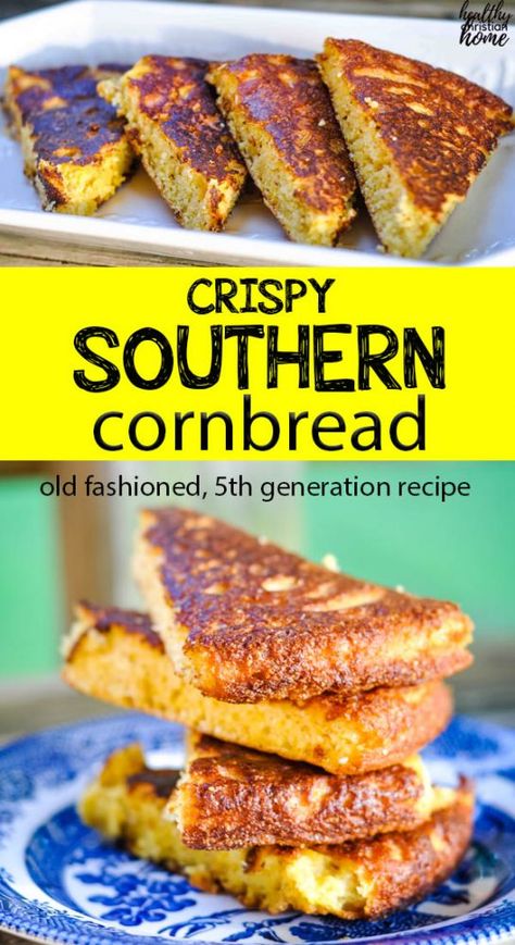 Southern Cornbread Recipe, Southern Cornbread, Cornbread Recipe, Cast Iron Recipes, Corn Bread Recipe, Southern Cooking, Food Blogs, Cast Iron Skillet, Iron Skillet