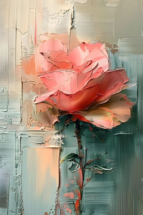 Spectacular rose painted in oil, printable digital art, with neutral colors and in different formats so that they look perfect on any wall in your house. Rose Texture Painting, Painting Roses Acrylic, Roses On Canvas, Wall Decor Neutral, Rose Oil Painting, Abstract Flower Art, Scrapbook Background, Oil Painting Flowers, Rose Oil