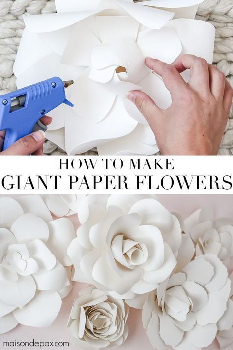 Make Giant Paper Flowers, Giant Paper Flower Tutorial, Giant Paper Flowers Diy, Paper Flower Wall Decor, Flowers Tutorial, Large Paper Flowers, Paper Flower Template, Paper Flower Wall, Tissue Paper Flowers