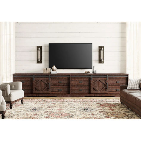 Shelf For Living Room, Tv Stand Set, Large Tv Stands, Wood Entertainment Center, Farmhouse Tv, Furnitur Ruang Keluarga, Modern Entertainment Center, Farmhouse Tv Stand, Tv Beds