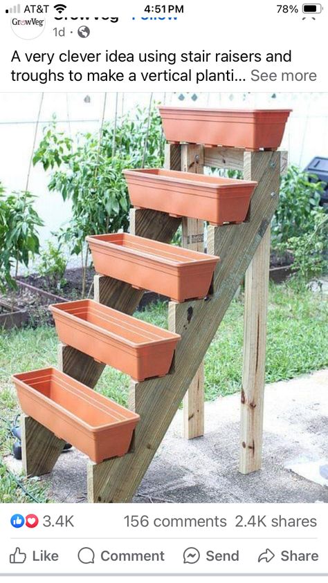 Diy Garden Landscaping, Diy Planters Outdoor, Planter Project, نباتات منزلية, Vertical Garden Diy, Kraf Diy, Vegetable Garden Design, Garden Living, Small Space Gardening