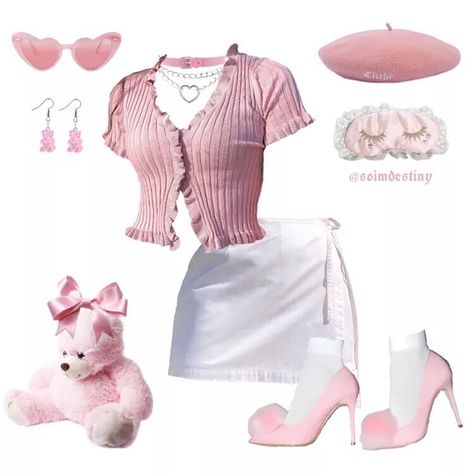 🥀 𝐒𝐭𝐲𝐥𝐞𝐝 𝐁𝐲 𝐃𝐞𝐬𝐭𝐢𝐧𝐲🥀 on Instagram: “Do you like pink? 🌸 • 🖤 taking style requests 🖤 • If you’re a brand who would like your clothing featured in a fit (all i ask for is to @…” 2000s Fashion Outfits, Pink Outfits, Kpop Fashion Outfits, Kawaii Clothes, Pink Outfit, Mode Vintage, Girly Outfits, Kpop Fashion, Soft Girl