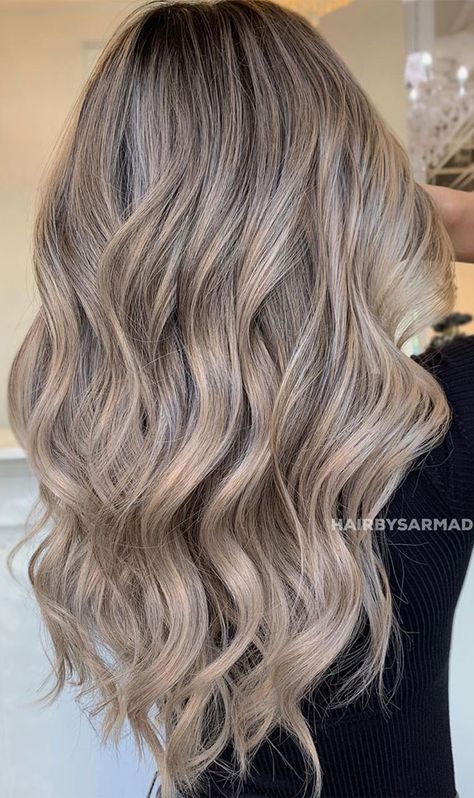 Beige Tone This is the best beige tone I have seen in a long time. This gorgeous hair features long with loose curl in... Best Hair Color Ideas, Beige Blonde Hair, Ash Blonde Hair Colour, Best Hair Color, Beige Hair, Dyed Blonde Hair, Ash Blonde Hair, Brown Hair Balayage, Blonde Hair Inspiration