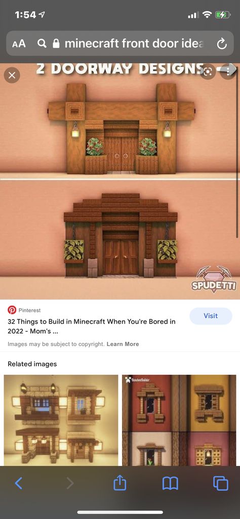 Minecraft Doors Design, Minecraft Building Ideas Windows, Minecraft House Doorway, Minecraft Door Way Ideas, Front Door Minecraft Ideas, Front Door Minecraft, Minecraft Door Design Ideas, Doorway Minecraft Ideas, Door Entrance Minecraft