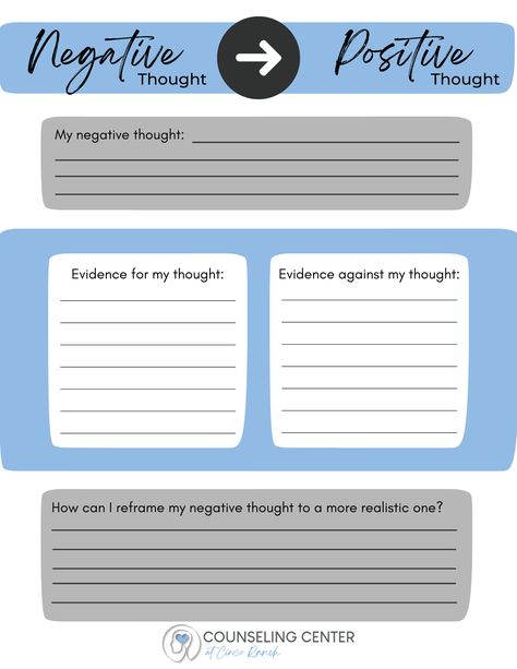 Reframing Thoughts Worksheet, Reframing Negative Thoughts Worksheet, Negative Thoughts Worksheet, Reframing Thoughts, Thoughts Worksheet, Reframing Negative Thoughts, Therapy Planner, Counselling Resources, Alphabet Letter Worksheets