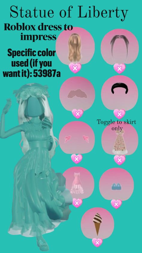 Vip Dress, Roblox Dress, Cute Fits, Statue Of Liberty, Cute Dresses, Dress To Impress, Statue