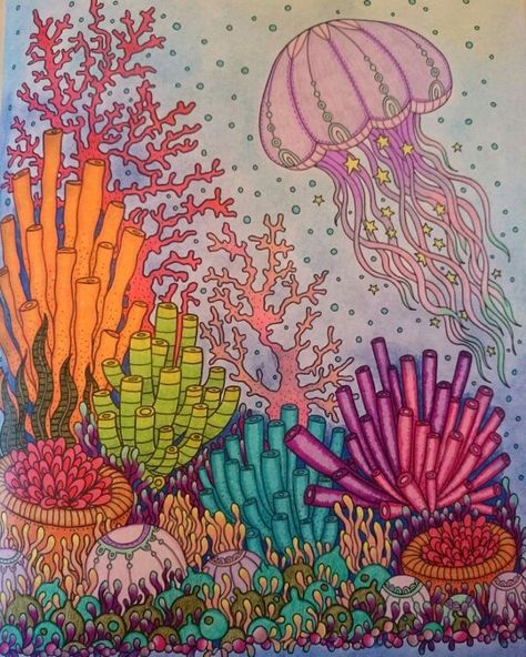 Coloring Pages Free Color By Number, Coral Reef Drawing, Color By Number Worksheet, Drawing With Color, Coral Drawing, Coral Reef Color, Coral Reef Art, Number Worksheet, Sea Creatures Art